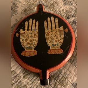 Vintage Wooden Round Jewelry Box